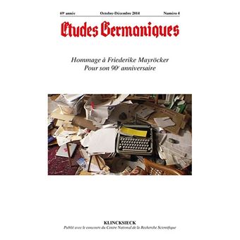 Études germaniques - N°4/2014