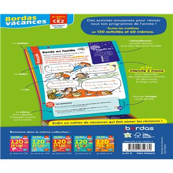 Bordas Vacances - 120 jeux pour réviser CE1 vers CE2