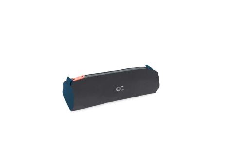 Trousse ronde Lann Quattro Colori Colour Block Noir et Bleu