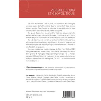 Versailles 1919 et géopolitique