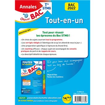 Annales BAC 2022 -  STMG Tout-en-un - Nouveaux programmes
