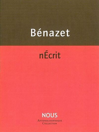NÉcrit - Luc Bénazet - broché