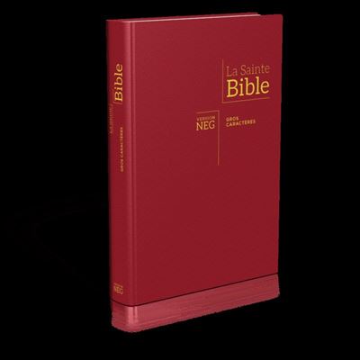 Bible Neg 1979 à très gros caractères, Couverture similicuir bordeaux