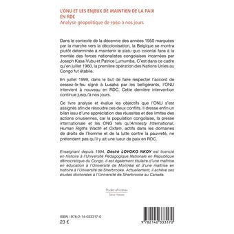 L'ONU et les enjeux de maintien de la paix en RDC