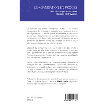 L'organisation en procès