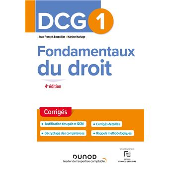 DCG 1 Fondamentaux du droit - Corrigés