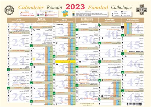 Equipe éditoriale St Jude - Calendrier familial catholique romain 2024  Grand (A3)