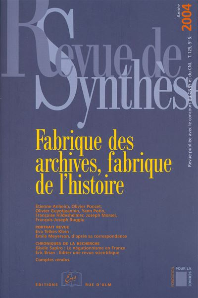 Revue de Synthese / 2004