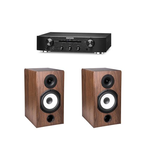 Amplificateur Marantz PM5005/N1SG Noir + Paire d'enceintes bibliothèque Cabasse Antigua MT32/2 Noyer