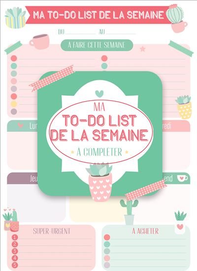 Ma to-do de la semaine 2021