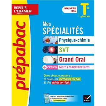 Prepabac Mes Specialites Physique Chimie Svt Grand Oral Maths Complementaires Tle Gle Bac 2022 Nouveau Programme Nouveau Bac Broche Collectif Achat Livre Ou Ebook Fnac