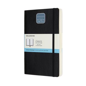 Carnet augmenté classique grand format quadrillé Moleskine couverture rigide Noir
