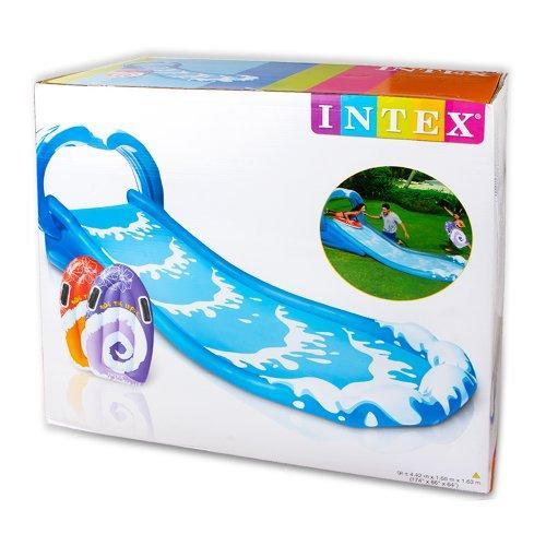 INTEX Gliss Party Requin + 2 Body Boards – 406x168x163 Cm, Tapis Réception, Gonflable, Piscine, 6 Ans+
