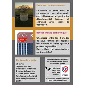 Destination : Patrimoine jeu des 16 familles