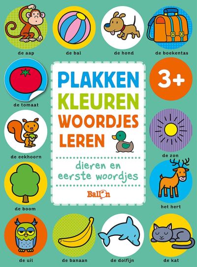 Plakken, kleuren, woordjes leren (bind-up woordjes/dieren)
