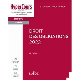 Droit des obligations 2023 15ed