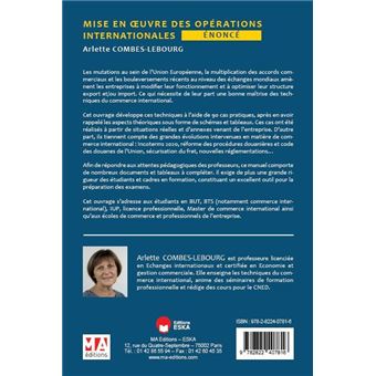 Énoncé - Mise en oeuvre des opérations internationales