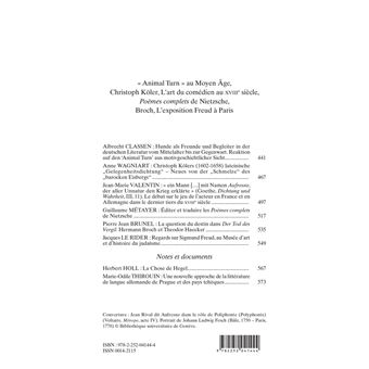 Études germaniques - N°4/2018