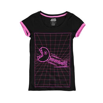 T-shirt femme Nintendo Super Mario Bros. Chain Chomp noir et rose taille S