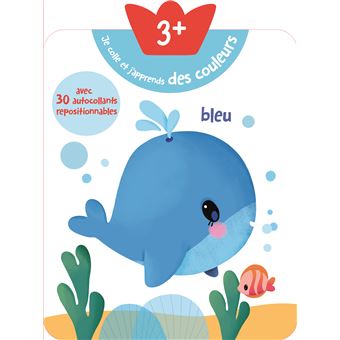 3+ Je colle et j'apprends des couleurs Baleine