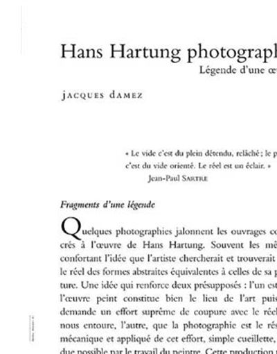 Hans Hartung Photographe