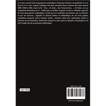 Cours oral de franc-maçonnerie symbolique en douze séances