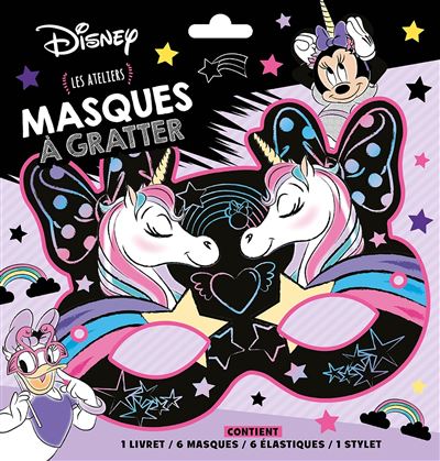 MINNIE ET LA LICORNE - Pochette Les Ateliers - Masques à gratter - Disney -  Collectif - Boîte ou accessoire