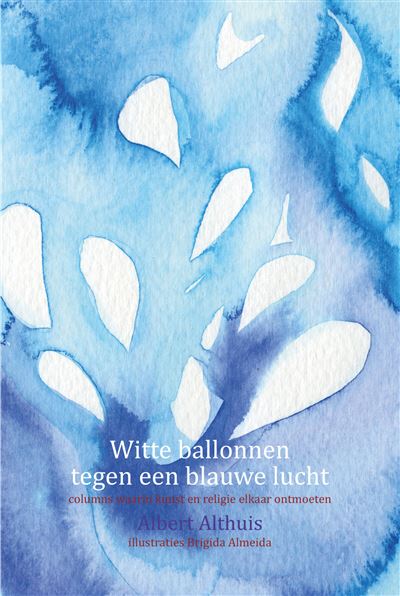 Witte ballonnen tegen een blauwe lucht