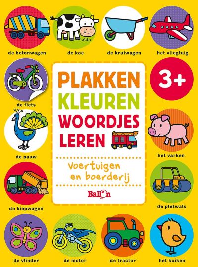 Plakken, kleuren, woordjes leren (bind-up boerderij/voertuigen)