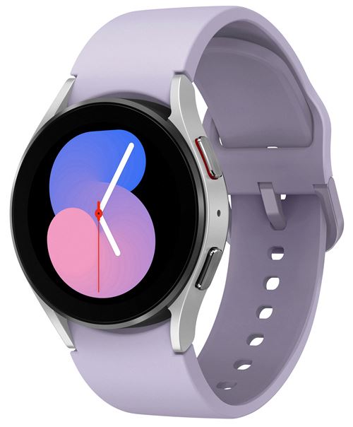 Samsung Galaxy Watch5 - 40 mm - argent - montre intelligente avec bande sport - pourpre - affichage 1.2" - 16 Go - NFC, Wi-Fi, Bluetooth - 28.7 g