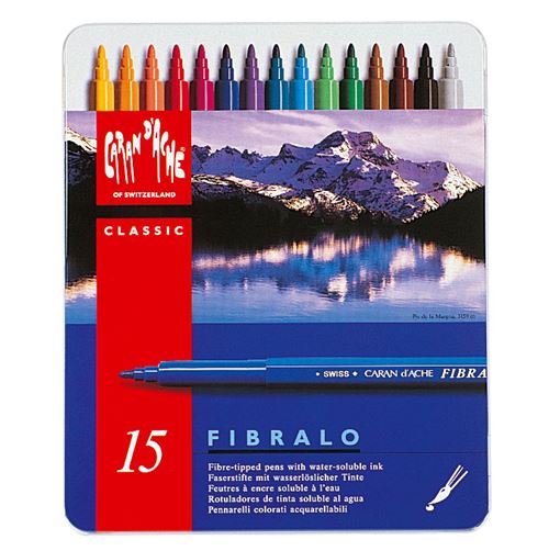 Boîte de 15 feutres Fibralo® aquarellables - Caran d'Ache