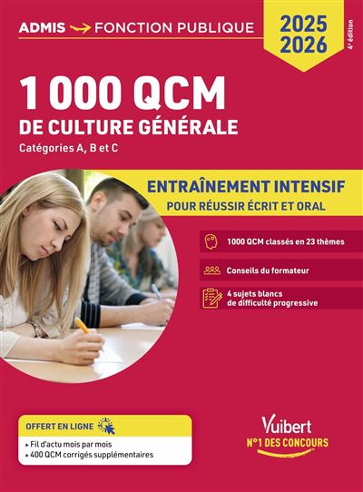 Concours 2019-2020 1000 QCM de culture générale entraînement intensif