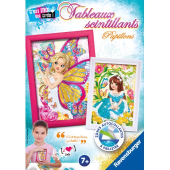 DJECO Kit Créatif Sable Pailleté – 4 Tableaux Oiseaux Scintillants – 6-10 Ans – Cartes Autocollantes, 9 Sables Et 2 Paillettes