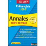 Annales Bac Sujets corrigés Philoosophie L ES S