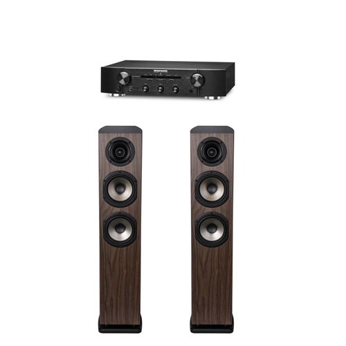 Amplificateur Marantz PM5005/N1SG Noir + Paire d'enceintes colonne Cabasse Jersey MC170 Chêne foncé