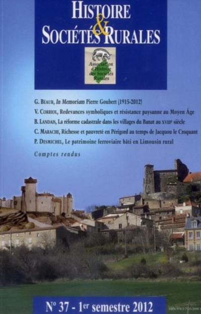 Histoire et societes rurales 37 -  Collectif - broché