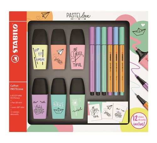 Coffret Pastel Love Stabilo - Surligneur Et Marqueur - Achat & prix | fnac