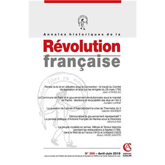 Annales historiques de la Révolution française Nº396 2/2019 Varia
