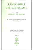 BAP n°33 - L'impossible métaphysique