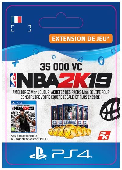 Pochette avant du jeu Code de téléchargement NBA 2K19 35000 VC PS4