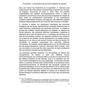 35 psychoses : La classification des psychoses endogènes de Karl Leonhard