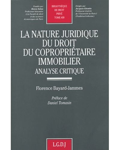 La nature juridique du droit du copropriétaire immobilier. analyse critique