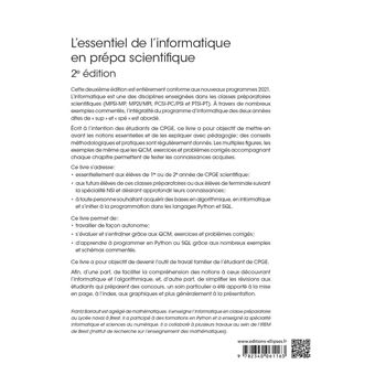L’essentiel de l’informatique en prépa scientifique