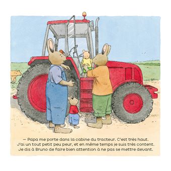 À bord du tracteur rouge