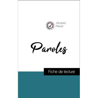 Analyse de l'œuvre : Paroles (résumé et fiche de lecture plébiscités par les enseignants sur fichedelecture.fr) - 1