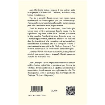 Hubert-Félix THIEFAINE - entre balises et mutations (French  Edition): 9782366822670: Loison, M. Jean-Christophe: Books