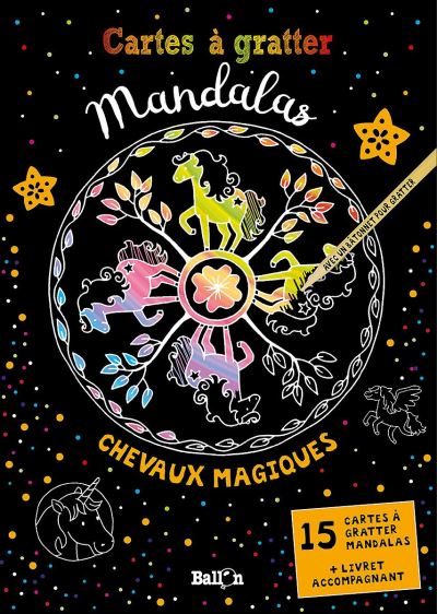 Cartes à gratter Mandalas Chevaux magiques