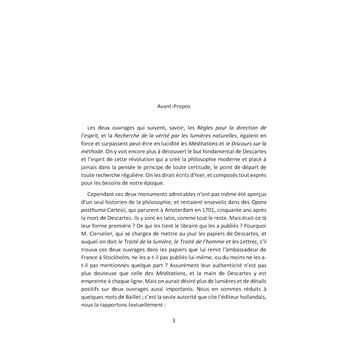 Règles pour la direction de l'esprit suivi de Recherche de la Vérité par les lumières naturelles, le Monde ou Traité de la Lumière, L'Homme,Méditations Métaphysiques