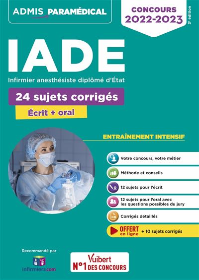 Concours IADE - 20 sujets corrigés (écrit et oral)