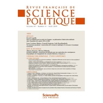 Revue française de science politique 69-4, août 2019 - Varia